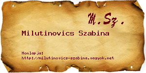 Milutinovics Szabina névjegykártya